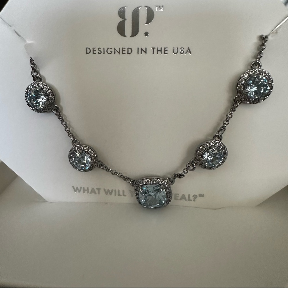 Bomb Party March 2025,Aquamarine CZ, Hematite Plating NWT